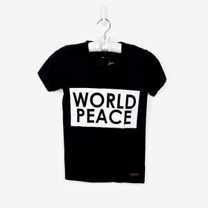 Peace Love World Short Sleeve Tee Extra Small Black Pima Cotton Graphic Casual
